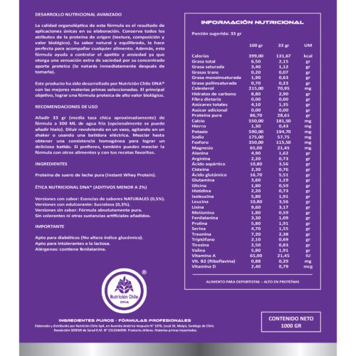 Proteína Dairy Whey DNA® - Pura y Sabores - Pote - 1 Kilo - Imagen 2